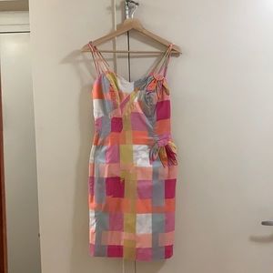 Vintage Alix of Miami tiki summer multicolor 1950s pinup dress small